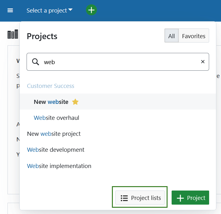ver todos os projetos