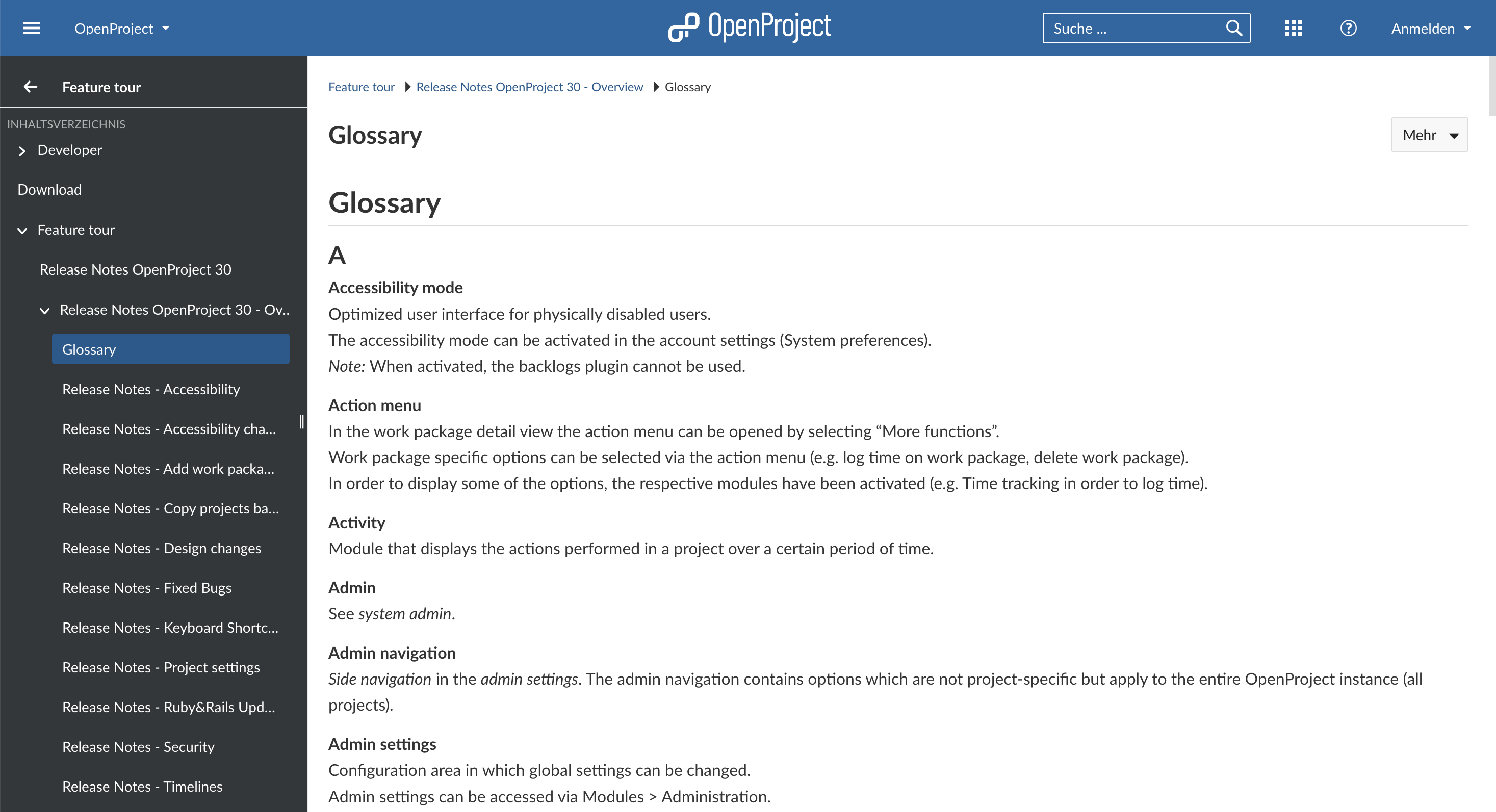 Um módulo wiki no OpenProject