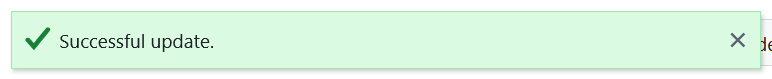 Un mensaje de éxito de actualización del selector de fechas en OpenProject